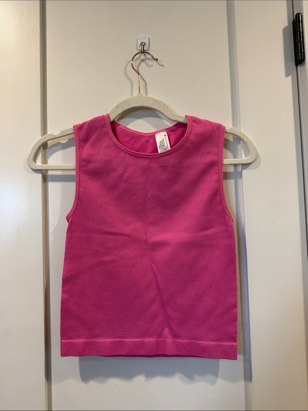 Kids Sleeveless Ribbed Tank Top - Hot Pink